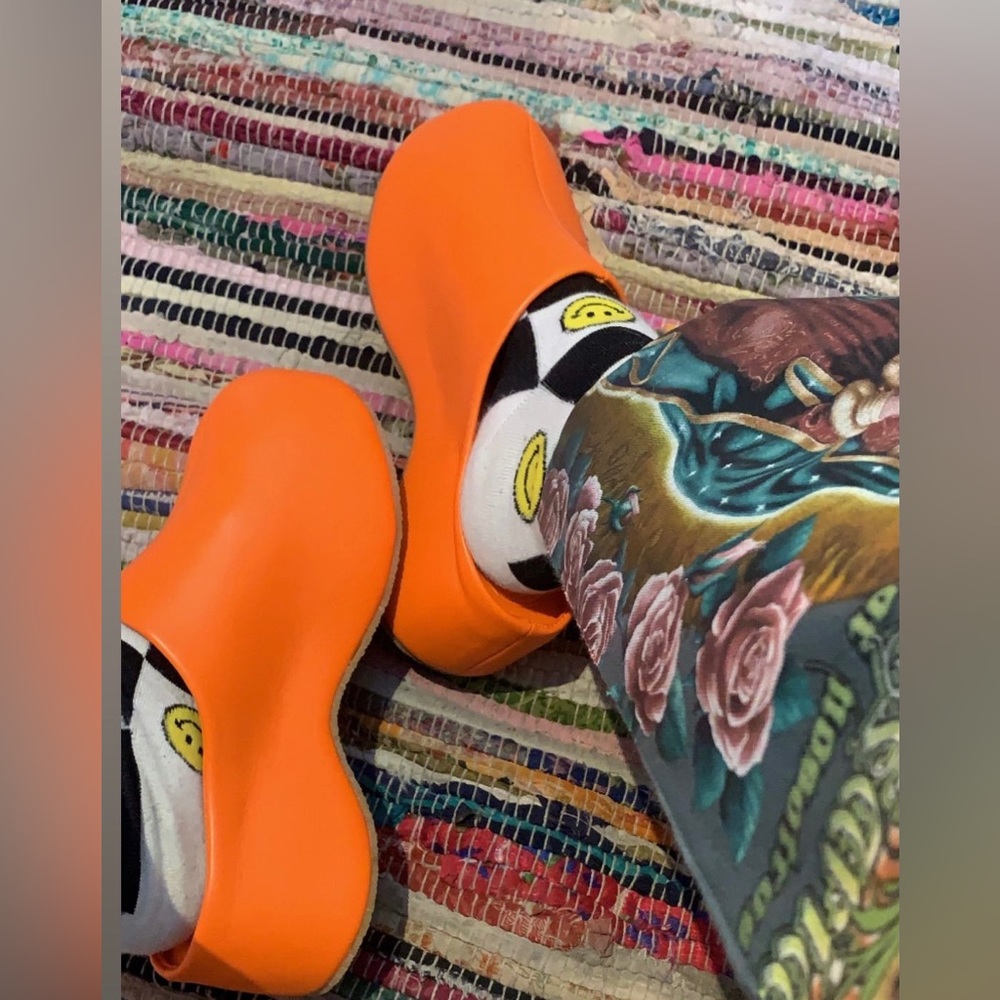 Orange clogs